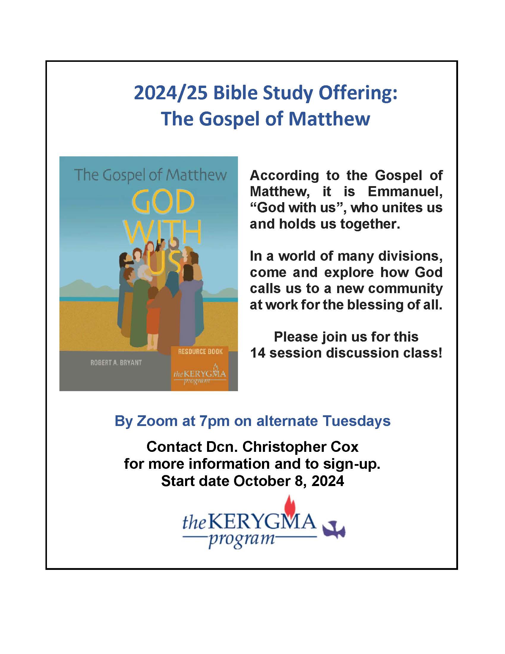 2024/2025 Bible Study Offering: The Gospel of Matthew