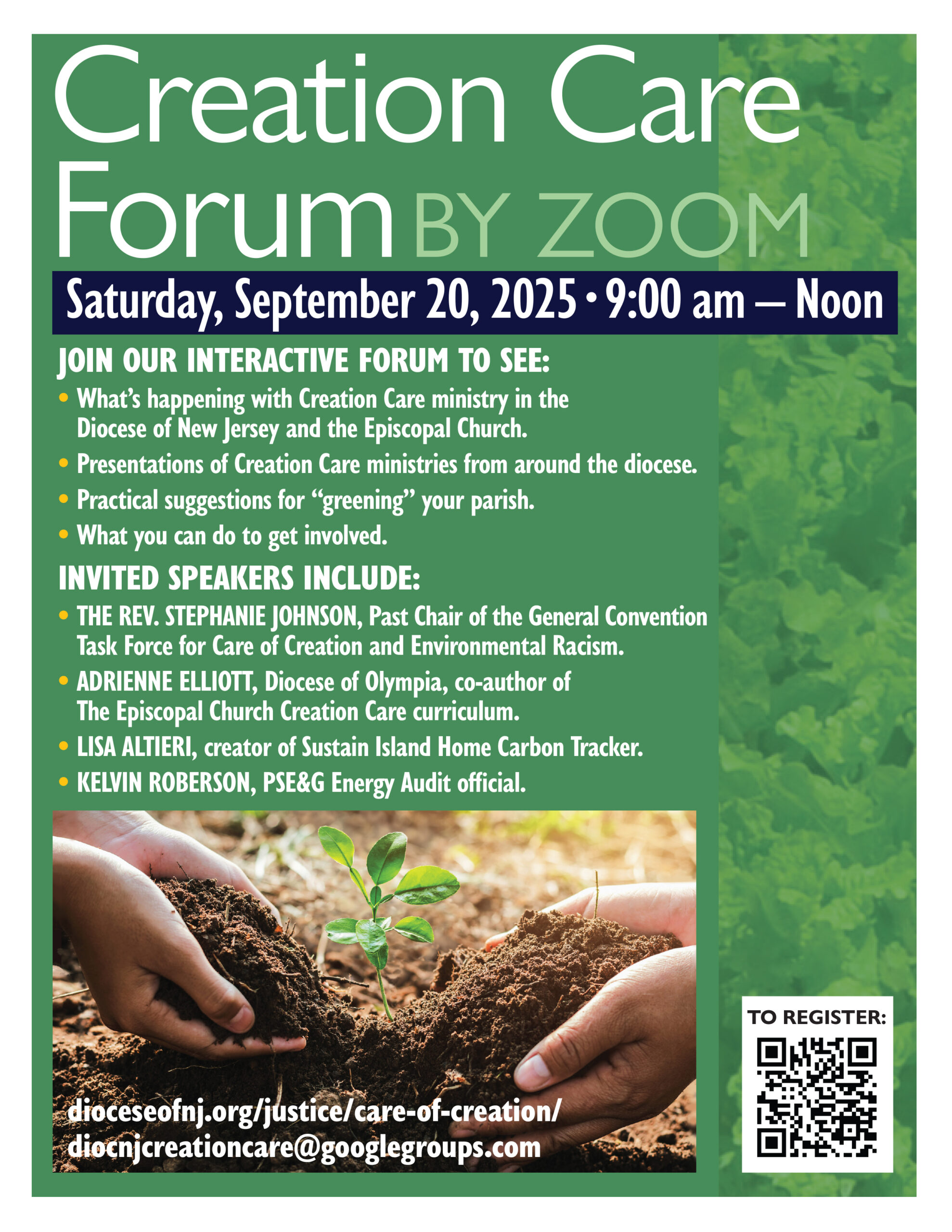 Diocesan Creation Care Forum via Zoom on September 20th