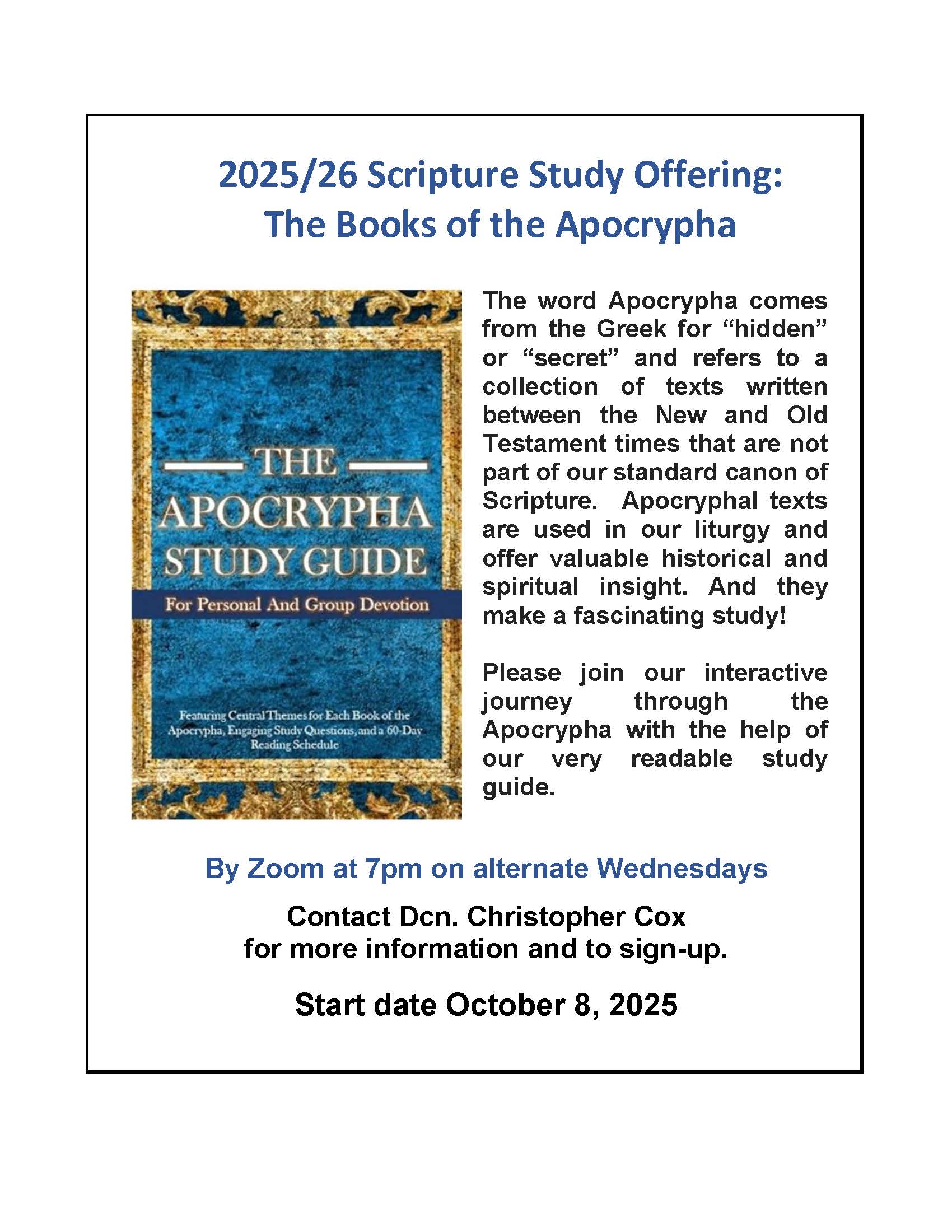 Fall Bible Study at Trinity Cathedral