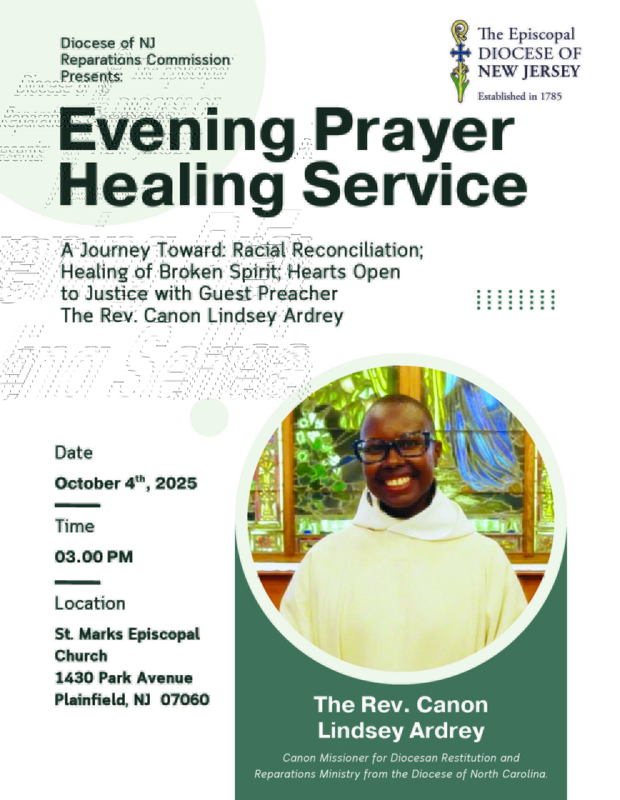 Diocesan Reparations Commission Presents: An Evening Prayer Healing Service